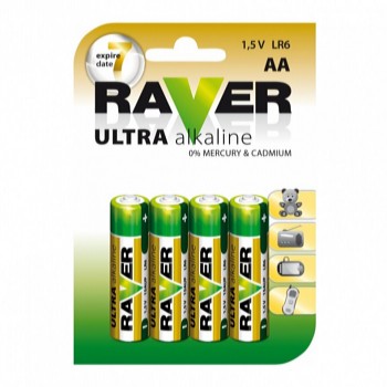 Batéria alkalická 1,5 V AA 4 ks