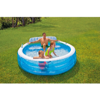 Intex Nafukovací bazén so sedačkou 229 x 218 x 79 cm