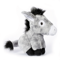 Kids World Plyšový oslík sediaci 28 cm