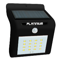Platinium Nástenné solárne LED svetlo s detektorom pohybu čierne
