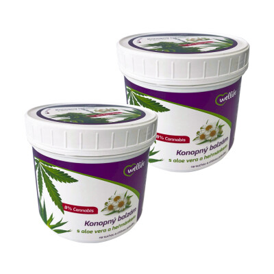 Wellife Konopný balzam s aloe vera a harmančekom  500 ml sada 2ks