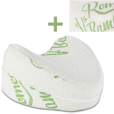 Romeo Ergonomický vankúš medzi kolená MEMORY BAMBOO 25 x 25 x 15 cm + náhradná obliečka BAMBOO