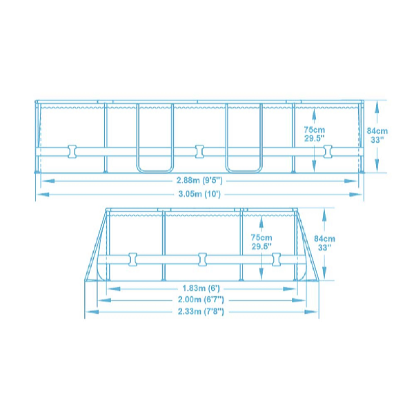Bestway Bazén Power Steel 3,05 x 2 x 0,84 m s kartušovou filtráciou