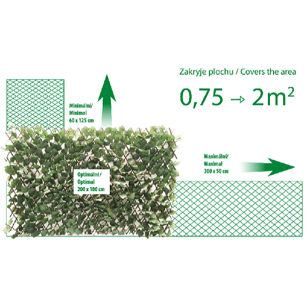 Garden King Umelý živý plot HEDERA FLEXI 200 x 100 cm