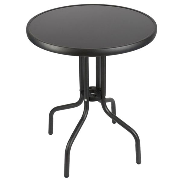 Garden King Balkonový stolík kovový so sklenenou doskou priemerr 60 cm