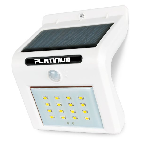 Platinium Nástenné solárne LED svetlo s detektorom pohybu biele